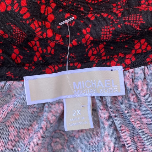 Michael Michael Kors  Red / Black  Blouse  Size 2X | MK15 - Picture 10 of 17